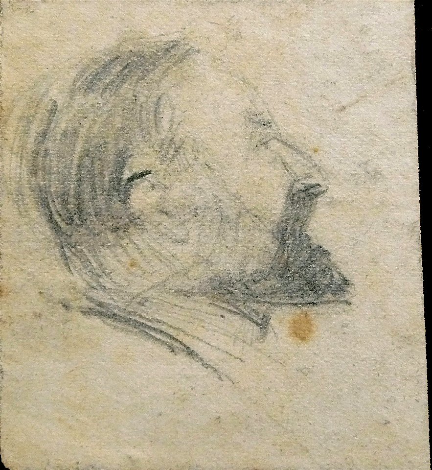 Ludovici A. Jr. attr. - Pencil - Portrait of a man - ~5.5x5cm