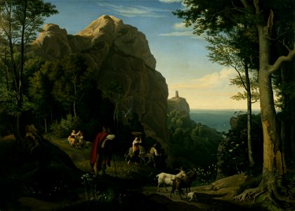 Ludwig Adrian Richter - Tal bei Amalfi mit Aussicht auf die Bucht von Salerno (1826)