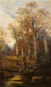 Ludvík Barták - Autumn Landscape with Hunters