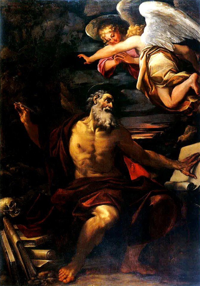 Ludovico Carracci - San Girolamo traduce la Bibbia - Free Stock ...