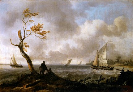 Ludolf Bakhuizen - Fishing Boats and Coasting Vessel in Rough Weather - WGA01132