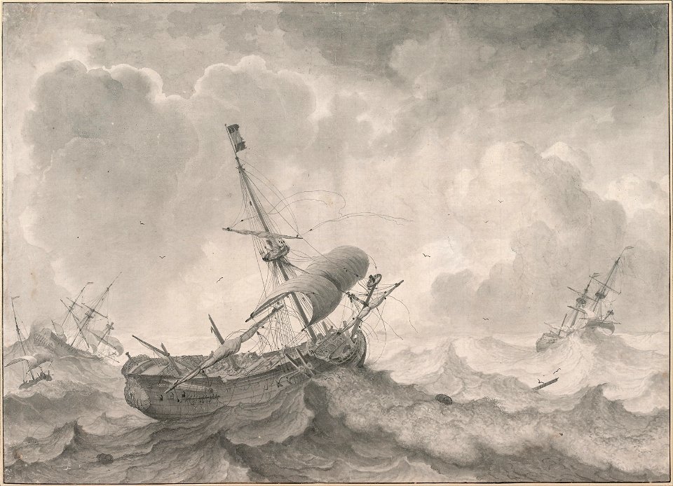 Ludolf Bakhuizen - Ships on a Stormy Sea, 1698 - Google Art Project