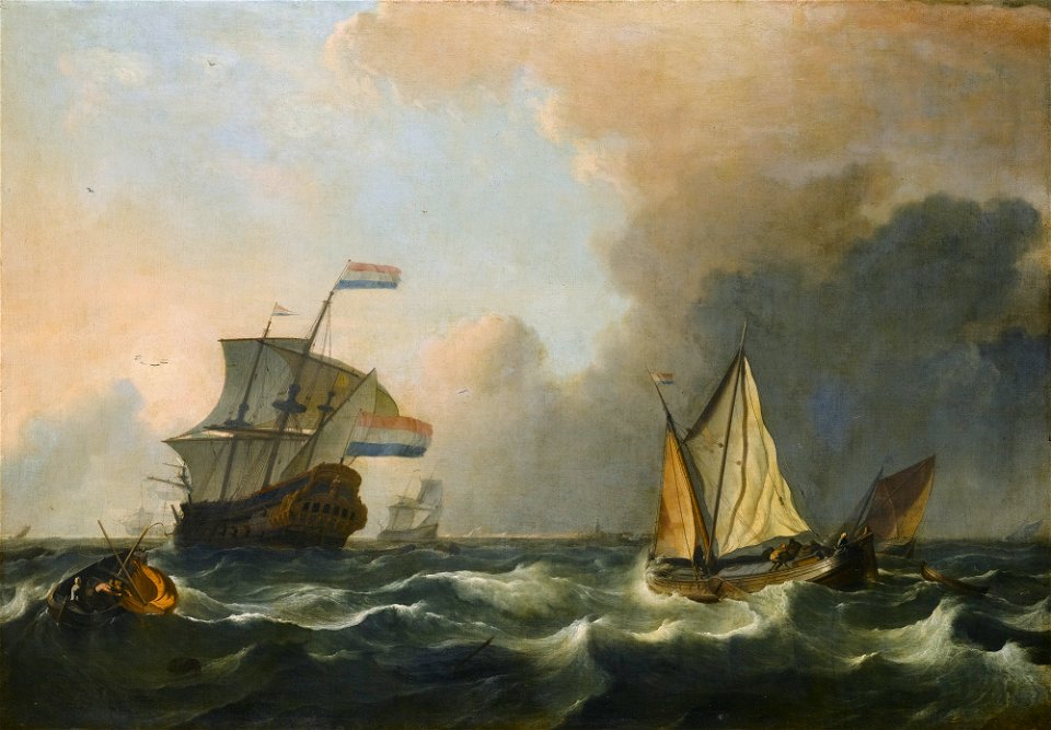 Ludolf Bakhuizen - Scheepvaart in ruwe wateren voor de Nederlandse kust