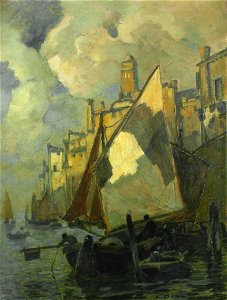 Ludwig Dill - Boote im Hafen