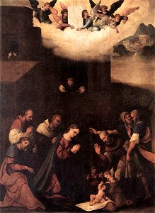 Ludovico Mazzolino - Adoration of the Shepherds - WGA14713. Free illustration for personal and commercial use.