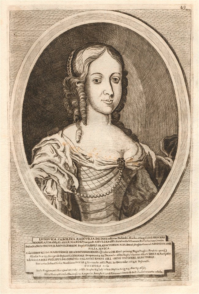 Ludvika Karalina Radzivił. Людвіка Караліна Радзівіл (H. Lajbovič, 1758)
