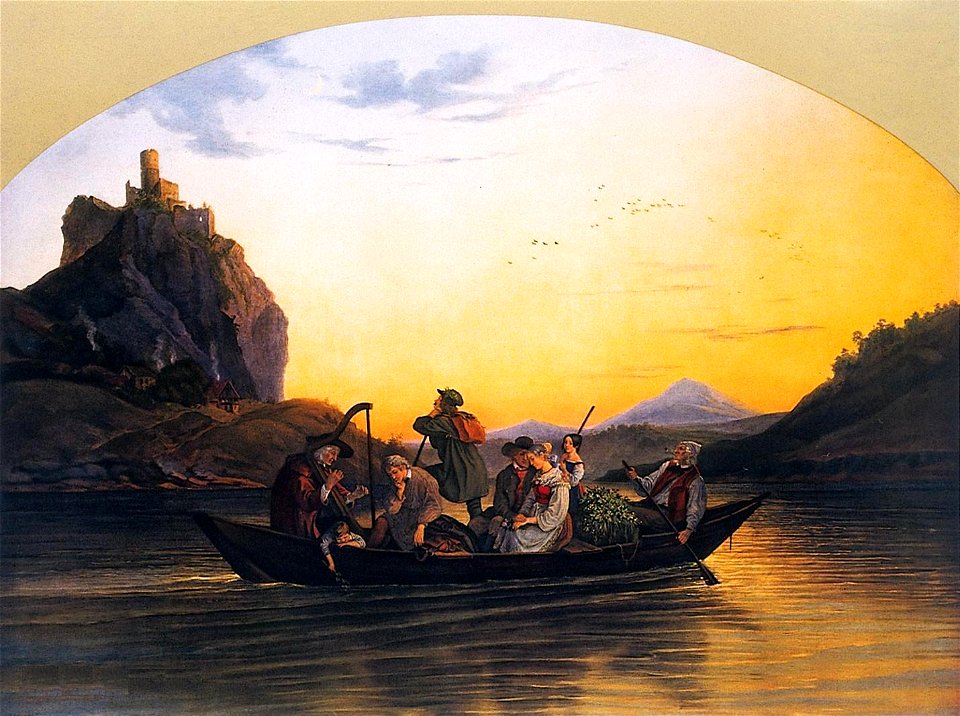 Ludwig Richter - Crossing the Elbe at Aussig - WGA19452