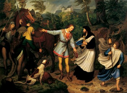 Ludwig Ferdinand Schnorr von Carolsfeld - Rudolf von Habsburg und der Priester - 4825 - Österreichische Galerie Belvedere