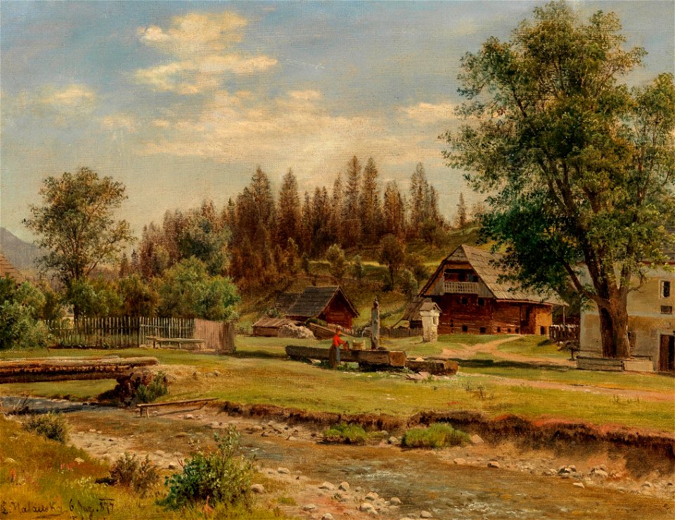 Ludwig Halauska Blick auf das Dorf Tutschach bei Aflenz