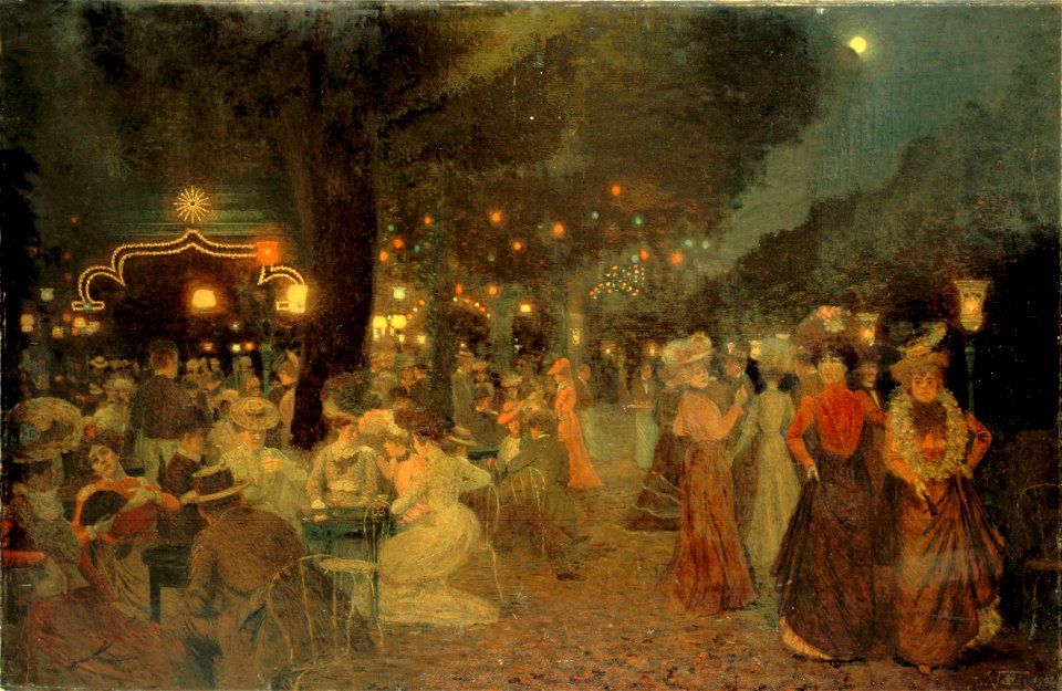 Ludovic Vallée - Le jardin du bal Bullier, la nuit - P1883 - Musée Carnavalet