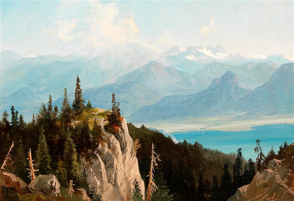 Ludwig Beständig Blick von der Schafbergbahn auf den Wolfgangsee