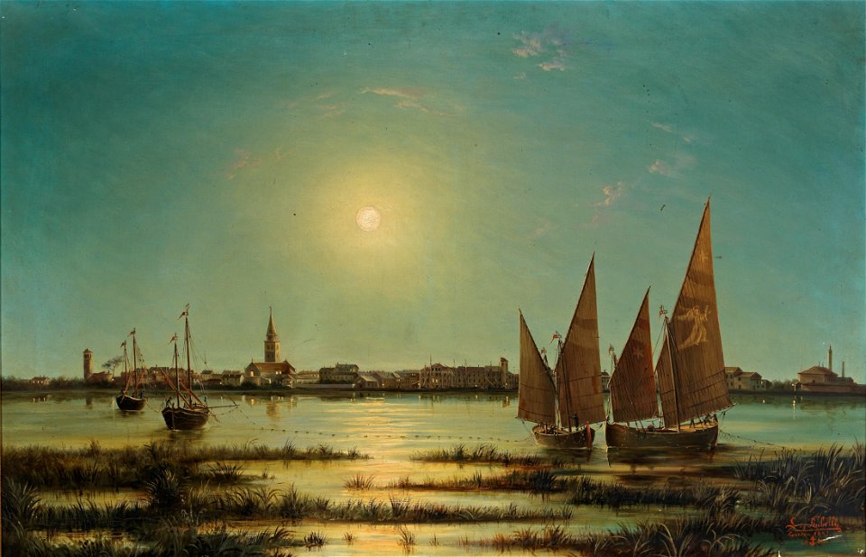 Ludwig Rubelli von Sturmfest Blick auf Venedig im Mondlicht