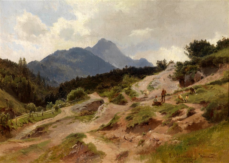 Ludwig Halauska Partie aus Mittenwald am Karwendelgebirge 1864
