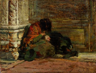 Luigi Nono Studie zu dem Gemälde Abbandonati 1875