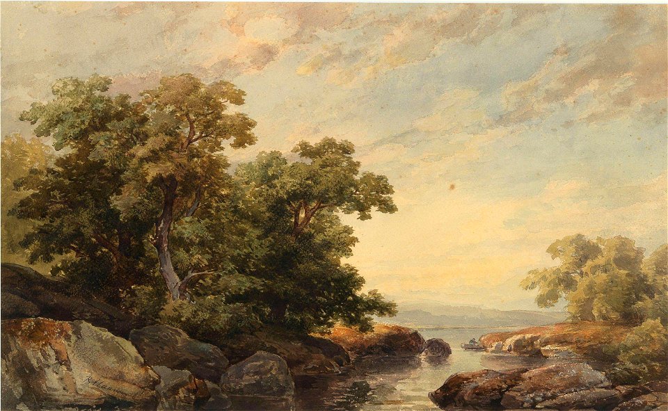 Ludwig Hans Fischer - A lakeshore in the evening