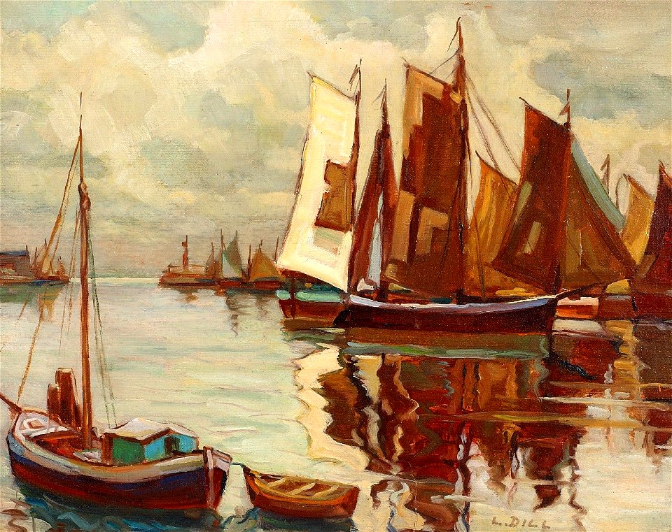 Ludwig Dill Boote am Hafen