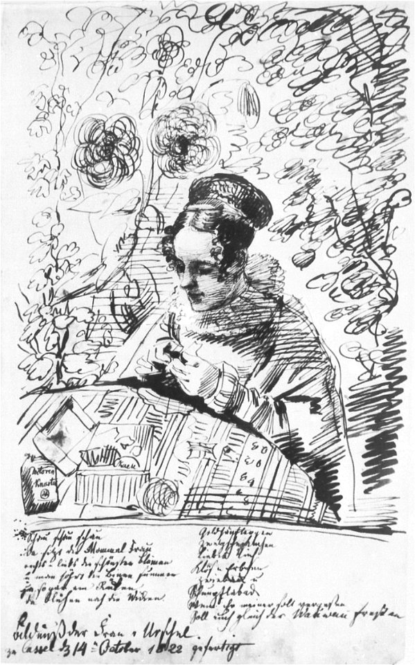 Ludwig Emil Grimm Bildnis der Frau von Urschel (Lotte Grimm) 1822