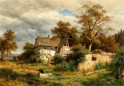 Ludwig Halauska Verfallener Bauernhof aus dem Laabachtal bei Kaumberg 1879