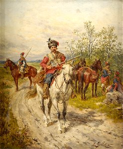 Ludwig Gedlek Kosaken auf Vorposten