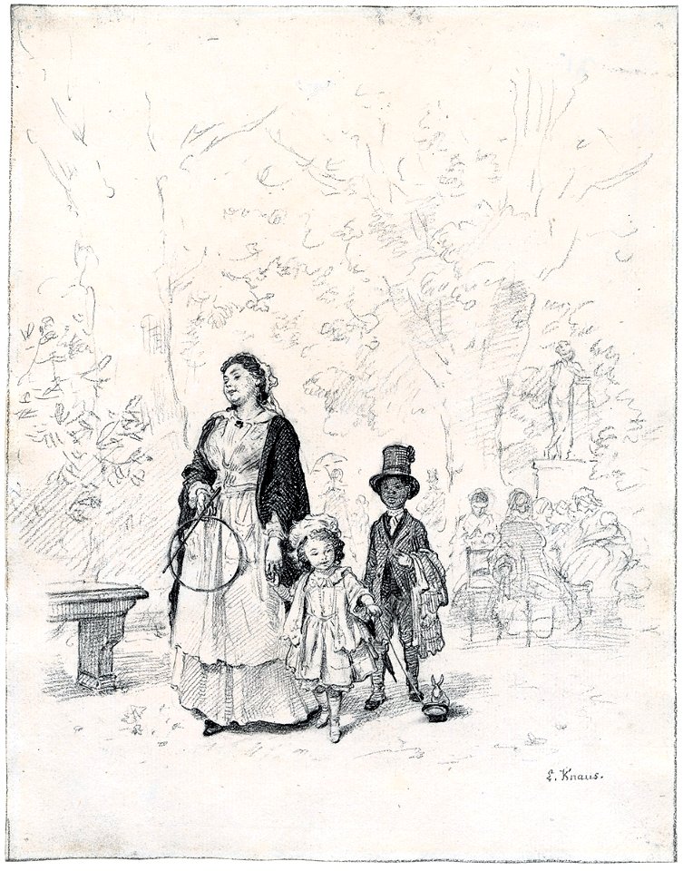 Ludwig Knaus Spaziergang im Tuileriengarten 1850s