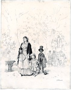 Ludwig Knaus Spaziergang im Tuileriengarten 1850s