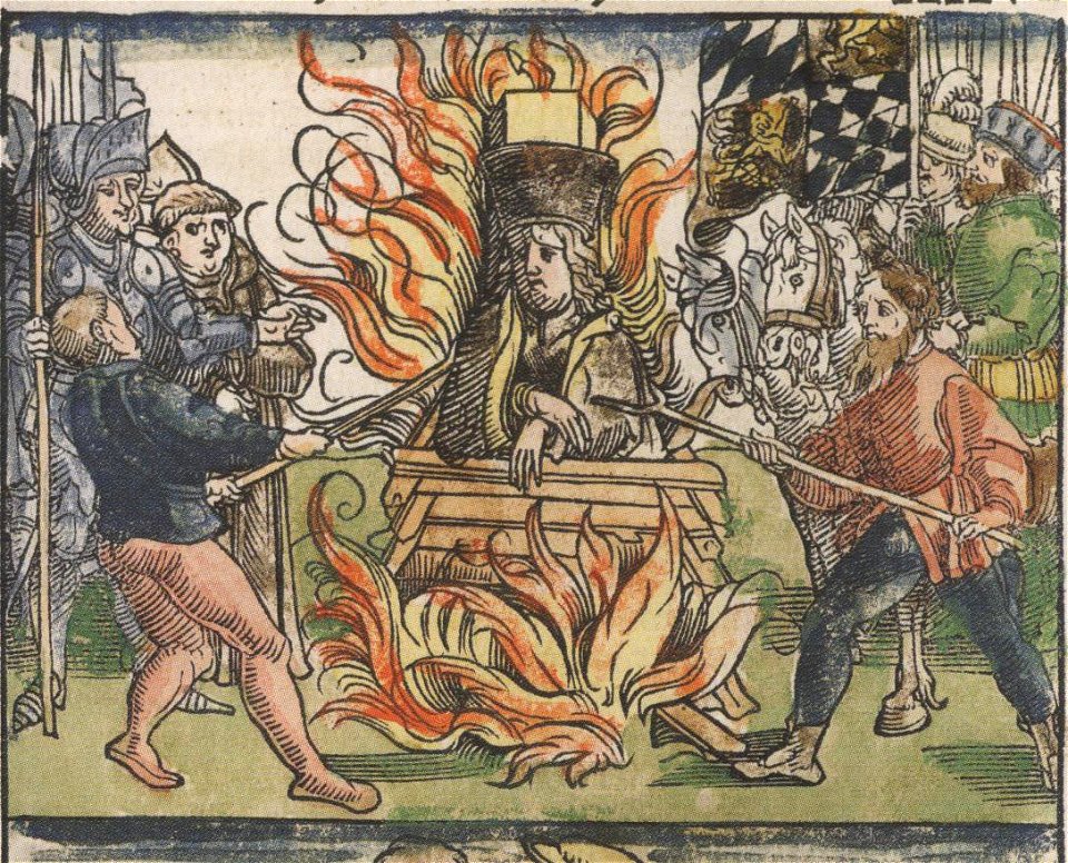 Ludwig III. von der Pfalz bei der Hinrichtung von Jan Hus