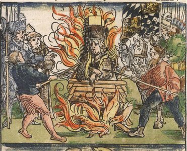 Ludwig III. von der Pfalz bei der Hinrichtung von Jan Hus