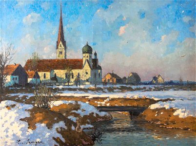 Ludwig von Senger Bayerische Landschaft mit Kirche