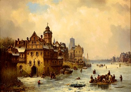 Ludwig Hermann Winterliche Stadtansicht