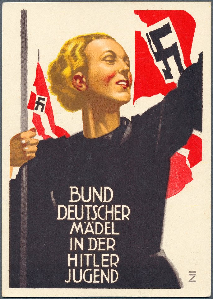 Ludwig HOHLWEIN Bund Deutscher Mädel in der Hitler Jugend BDM Mitgliederwerbung Hitler-Jugend 1933 Ansichtskarte Propaganda Drittes Reich Nazi Germany Picture postcard Public Domain No known copyright 627900-000013