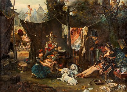 Ludwig Knaus (attr) Hinter dem Vorhang