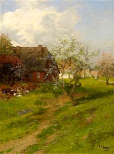 Ludwig Lanckow Frühling im Dorf 1905