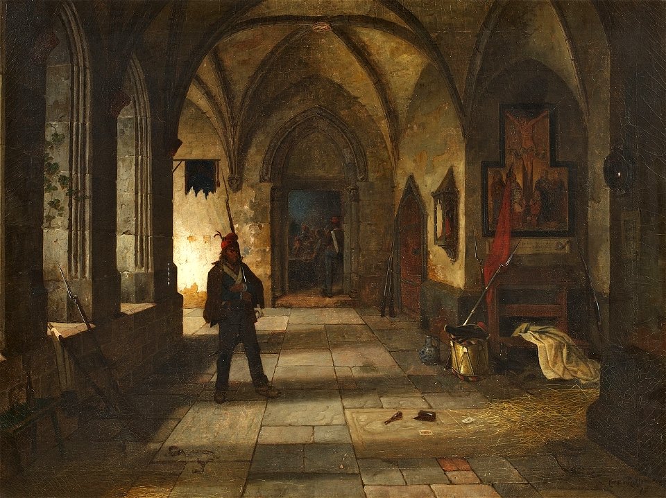 Ludwig von Rössler Soldaten im Kreuzgang