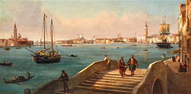 Luigi Querena - Venice, the Riva degli Schiavoni