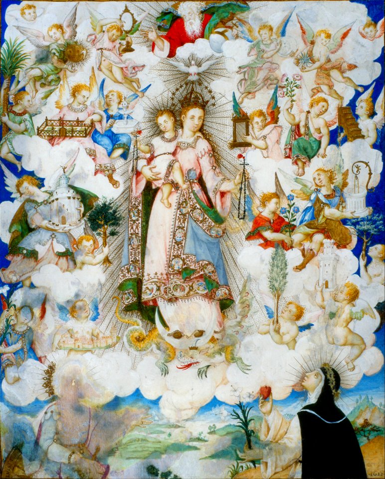 Luis Lagarto - The Virgin of the Rosary with Saint Catherine of Alexandria and Saint Catherine of Sienna - Google Art Project