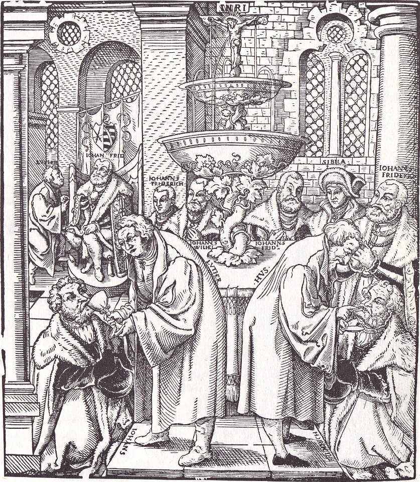 Luther and Hus administering Communion