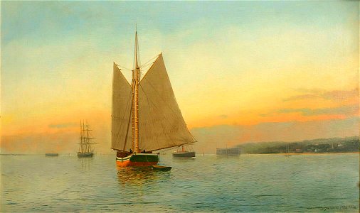 Lumber Schooner in New York's Lower Bay, by Antonio Jacobsen