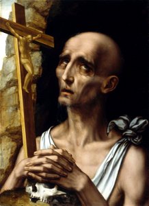 Luis de Morales - San Jerónimo en el desierto (National Gallery of Ireland). Free illustration for personal and commercial use.