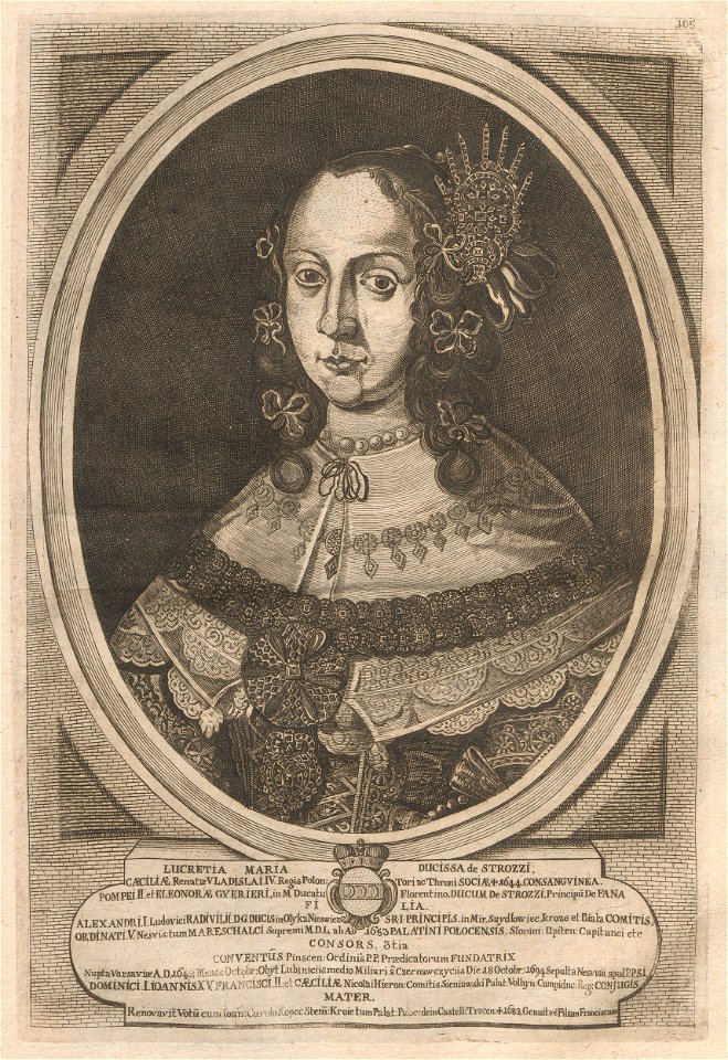 Lukrecyja Maryja Radzivił (Strozzi). Люкрэцыя Марыя Радзівіл (Строзі) (H. Lajbovič, 1758)
