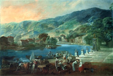 Luis Paret - View of El Arenal in Bilbao - Google Art Project