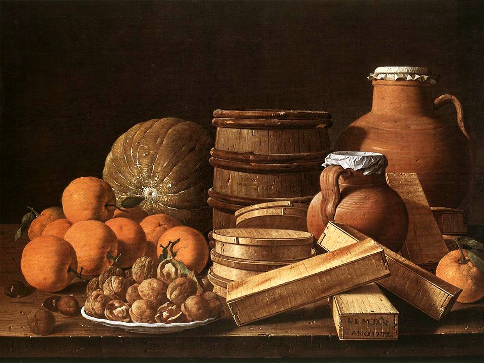 Luis Egidio Meléndez - Still-Life with Oranges and Walnuts - WGA14760