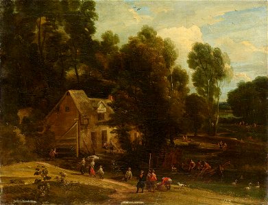 Lukas Achtschellinck (Attr.) - Canal in a forest