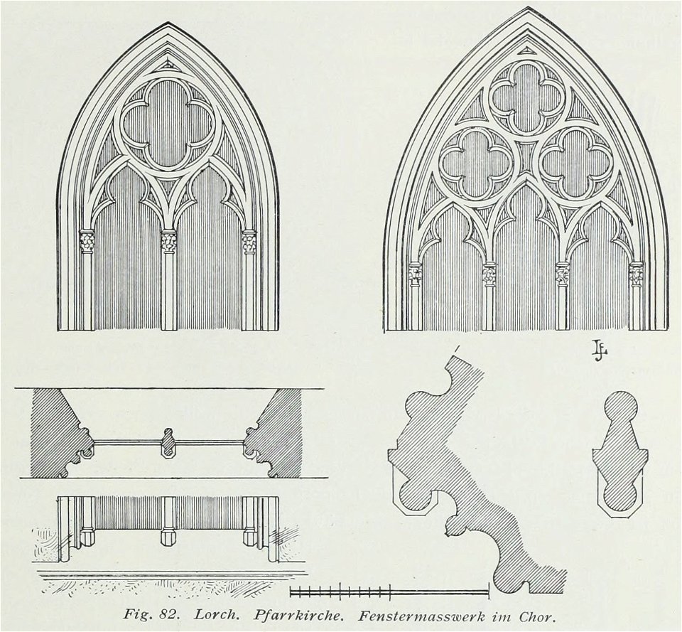 Luthmer I-082-Lorch Pfarrkirche Fenstermasswerk im Chor