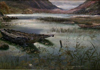 Bernt Lund - Lake with Boats. Copy after Fearnley - NG.M.01504b - National Museum of Art, Architecture and Design
