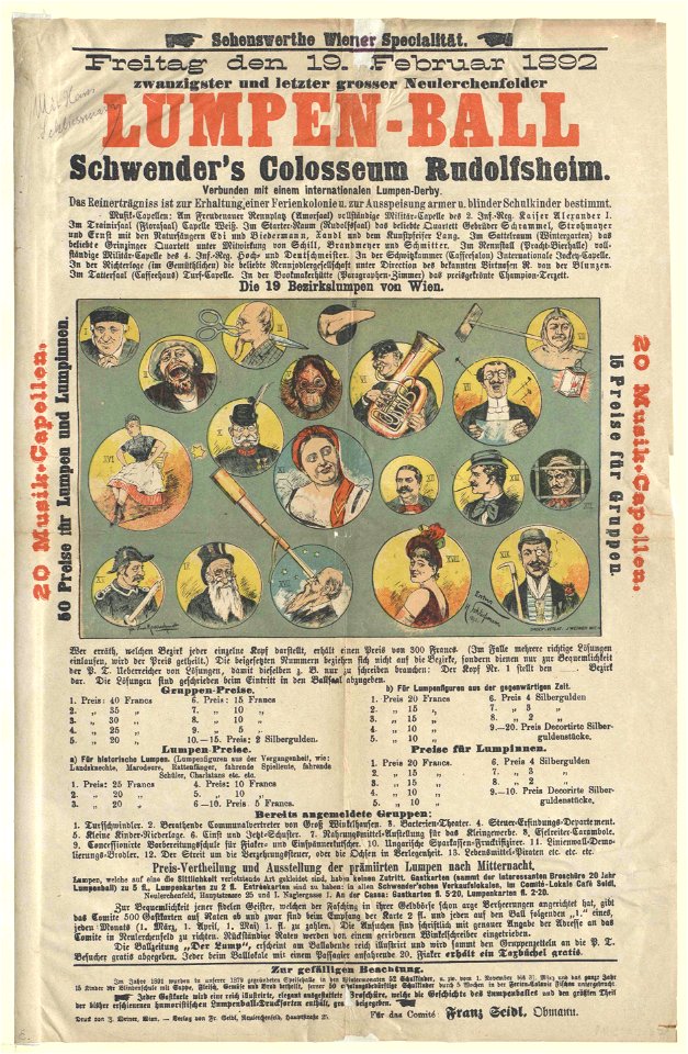 Lumpenball in Schwenders Colosseum am 19. Februar 1892