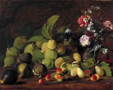 Luis Meléndez - Stilleven van vruchten en bloemen - 1564 (OK) - Museum Boijmans Van Beuningen. Free illustration for personal and commercial use.