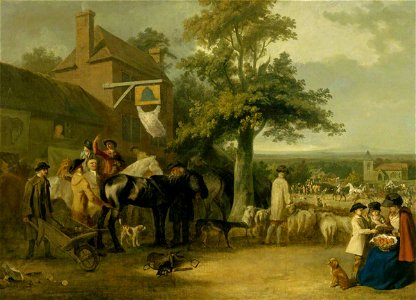 Luke Clennell (1781-1840) (attributed to) - A Village Fair, An Auction of Horses (^) - 446660 - National Trust