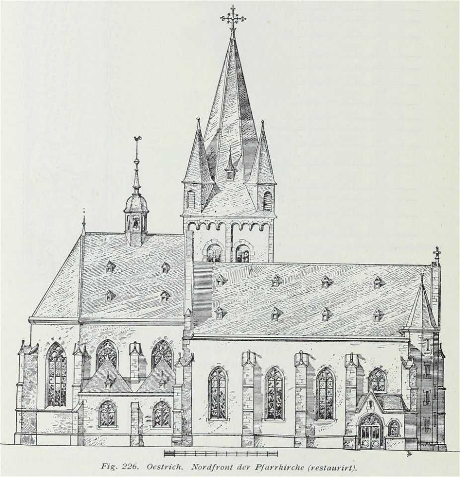 Luthmer I-226-Oestrich Nordfront der Pfarrkirche (restaurirt)