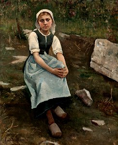 Breton Girl-Lundahl. Free illustration for personal and commercial use.
