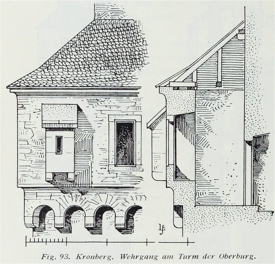 Luthmer II-093-Kronberg Wehrgang am Turm der Oberburg